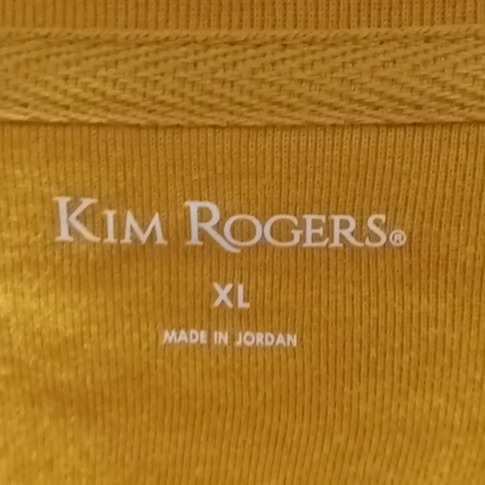 NWT KIM ROGERS gold crew neck 3/4 blouse Size XL - Picture 1 of 8